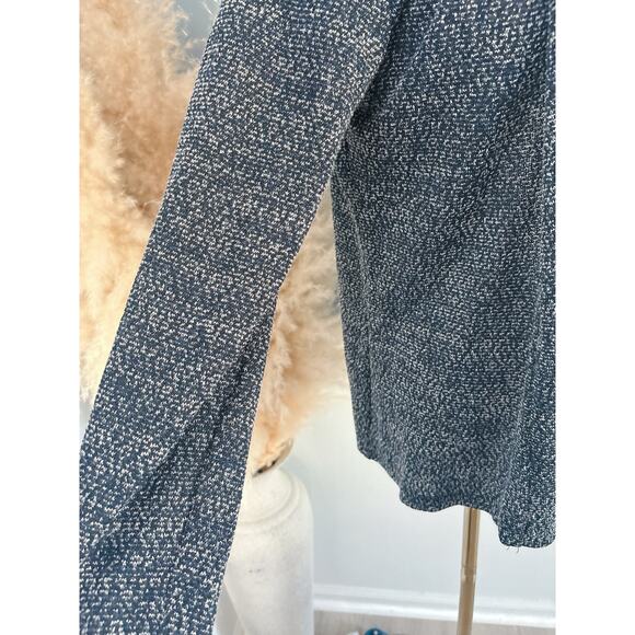 Carol Rose Marled Knit Cardigan Swearer Size Medium Petite Navy Blue - Picture 4 of 10